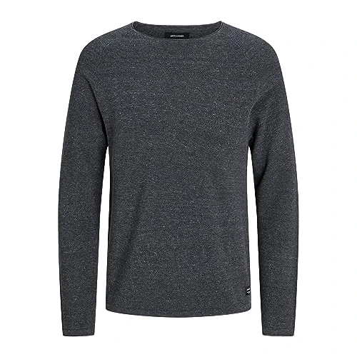 Limitiertes Angebot: JACK & JONES Herren Strickpullover Rundhals Basic Langarm Sweater Baumwolle Shirt JJEHILL, Farben:Dunkelgrau,Größe Pullover:M von 39.99 EUR auf 23.99 EUR (Spare 40%)