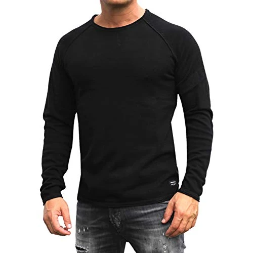 JACK & JONES Herren Strickpullover Rundhals Basic Langarm Sweater Baumwolle Shirt JJEHILL