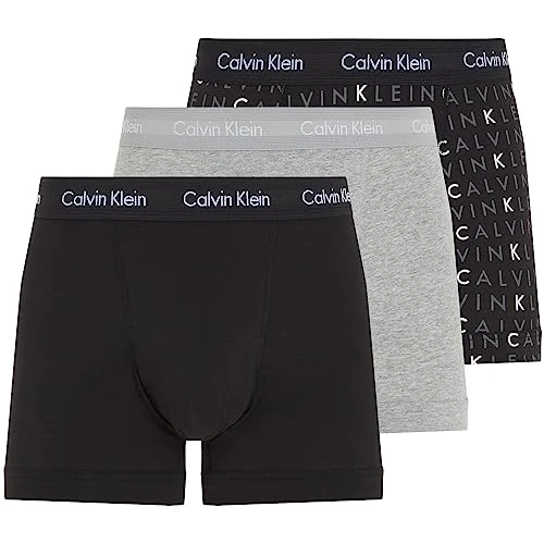 Limited-time offer: Calvin Klein Men’s 3 Pack Trunks Underwear, Multicolor (Black/Grey Heather/Subdued Logo), XL from 30.00 GBP to 28.00 GBP (save 7%)