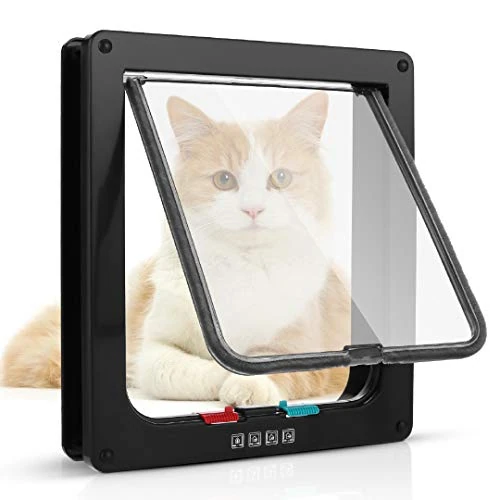 Limited-time offer: Sailnovo Cat Door Flap X-Large(Outer Size 9.64" x 11.22"), 4-Way Locking Cat Flap for Interior Exterior Doors,Quiet, ABS Material, Weatherproof Pet Door for Cat/Doggie (Weight<27.54lb) Black from $61.36 to $61.36 (save 0.00%)