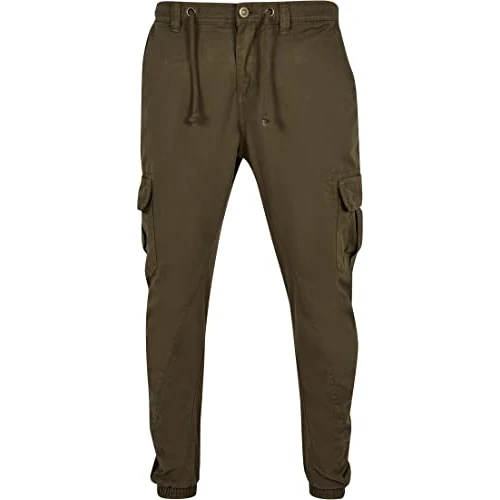 Oferta limitada: URBAN CLASSICS Pantalón jogging Cargo con bolsillos de parche 2 laterales y 2 traseros, ajuste slim fit, color liso, cintura cordón, puños elásticos, color verde, talla XS de 49.90 € a 36.19 € (ahorro 27%)