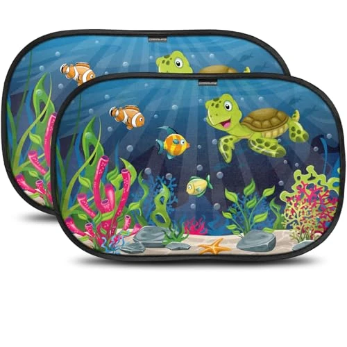 Pare Soleil Voiture bébé/Enfant – Teinte Optimale Unique avec Protection UV certifiée pour Une Protection sans Bloquer complètement la Vue, Facile à Poser, 2 pièces 51 x 31 cm, Teinte Unique