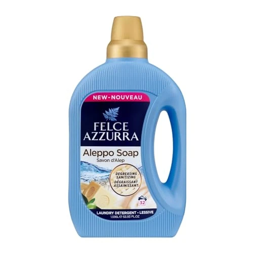 Offerta a tempo: Felce Azzurra - Detersivo Lavatrice Liquido Sapone di Aleppo Capi Bianchi e Colorati Sgrassante Igienizzante, Bucato Fresco Profumato, Detersivi Concentrati Smacchia anche a Freddo 1595ml (32 Lavaggi) - 37% da 4.69 € a 2.96 €