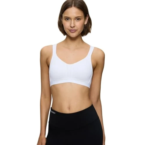 Triumph Damen Sport-BH Triaction Energy Lite N EX, ohne Bügel, Gepolstert, 85B, Weiß