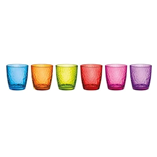 Limited offer: Barazzoni Set of 6 Coriander Glasses, Assorted Colours, Capacity 32 cl from 72.00 EUR to 72.00 EUR (save 0%)