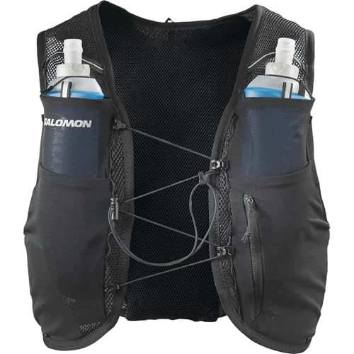 Salomon ADV Hydra Vest 8, Gilet d’hydratation de Course avec stabilité de Confort, flacons Souples à accès Rapide, Grande Poche pour gels, Rangement simplifié pour l’entraînement et la Course