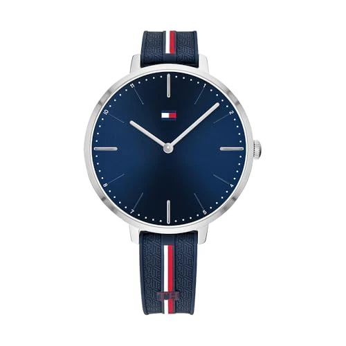 Offerta a tempo: Tommy Hilfiger Orologio Analogico al Quarzo da Donna con Cinturino in Silicone Blu Navy - 1782154 - 34% da 119.00 € a 77.99 €