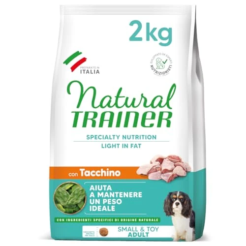 Offerta a tempo: Natural Trainer Ideal Weight Small & Toy Cibo per Cani Adulti Light in fat con Tacchino - 2kg - 36% da 16.99 € a 10.87 €