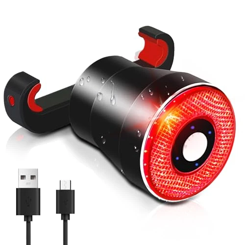 Oferta limitada: EBUYFIRE Luz Trasera de Bicicleta Inteligente Recargable USB, Super Brillante Rojo Luz LED Bici, Impermeable, Faro Trasero Bici para Máxima Seguridad de Ciclismo (Rojo) de 26.99 EUR a 25.67 EUR (ahorro 5%)