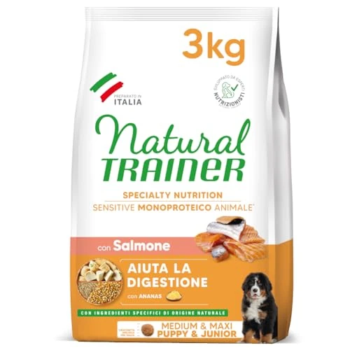 Offerta a tempo: Natural Trainer Sensitive No Gluten Cibo per Cani Puppy&Junior con Salmone - 3kg - 13% da 23.99 € a 20.82 €