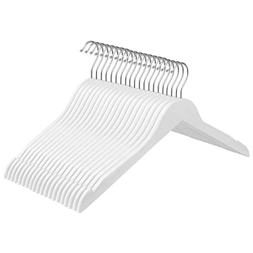 Offerta a tempo: SONGMICS Grucce Appendiabiti in Legno, Set di 20, Antiscivolo, 44 cm - 15% da 16.99 € a 14.44 €