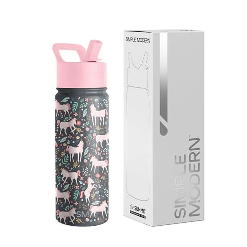 Offerta a tempo: Simple Modern Borracia con Cannuccia per Bambini | Borraccia Acciaio Inossidabile Isolato Riutilizzabile per Bambina e Bambini e scuola | Summit | 530ml | Unicorn Fields - 15% da 19.99 € a 16.99 €