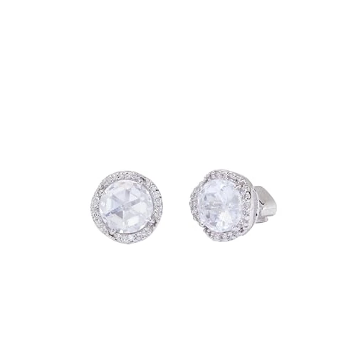 Kate Spade New York Pave Round Large Studs, Clear/Silver
