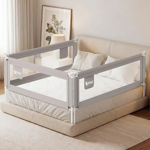 Offerta a tempo: ZEHNHASE Sponda Letto Bambini Barriera Anticaduta 1 Lato (200 cm, Grigio) - 32% da 69.99 € a 47.82 €