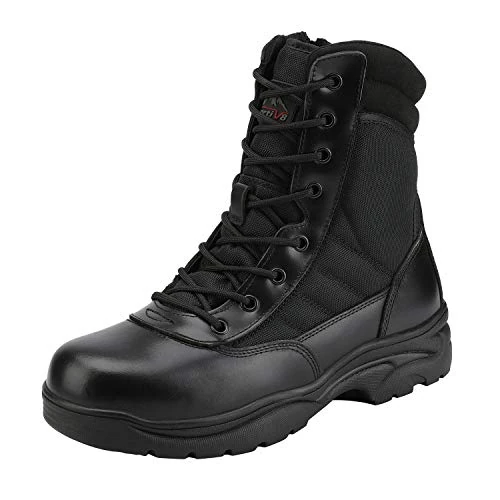 Tijdelijke aanbieding: NORTIV 8 Heren Militaire Tactische Laarzen Zijrits Leren Motor Combat Laarzen Trooper,Size 41.5,Zwart,TROOPER van 49.99 € naar 49.99 € (0.00% korting)