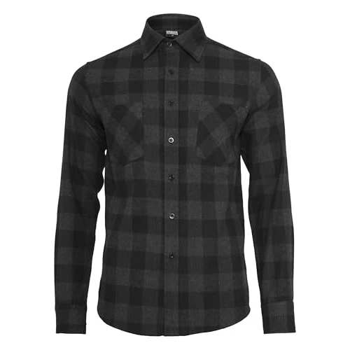 Urban Classics Herren Checked Flanell Shirt TB297, Mehrfarbig (blk/cha), 3XL