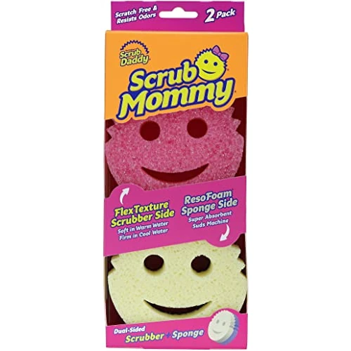Offerta a tempo: Scrub Daddy Scrub Mommy, Spugna Abrasiva Cucina su Due Lati, Alternativa Prodotti Cucina ai Panni Non Graffiati, Spugna Faccina Sorridente per Lavello, Bagno e Doccia, FlexTexture, Rosa 2 Pz - 44% da 14.35 € a 7.99 €