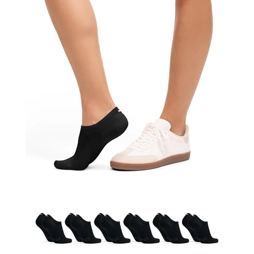 Zeitlich begrenztes Angebot: DANISH ENDURANCE 6 Paar Bio-Baumwolle Füßlinge, Unsichtbare Sommer Sneaker-Socken, Damen & Herren, Schwarz, 43-47 von 32.95 € auf 22.95 € (30% Rabatt)
