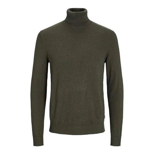 Limited-time offer: JACK & JONES NOS Men's Jjeemil Knit Roll Neck Noos Turtleneck, Green (Olive Night Detail: Melange), Small from 35.00 £ to 23.13 £ (save 34%)