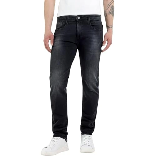 Offerta a tempo: Replay Jeans da Uomo Anbass Slim Fit con Power Stretch, Grigio (Dark Grey 097), W28 x L30 - 24% da 99.00 € a 74.99 €