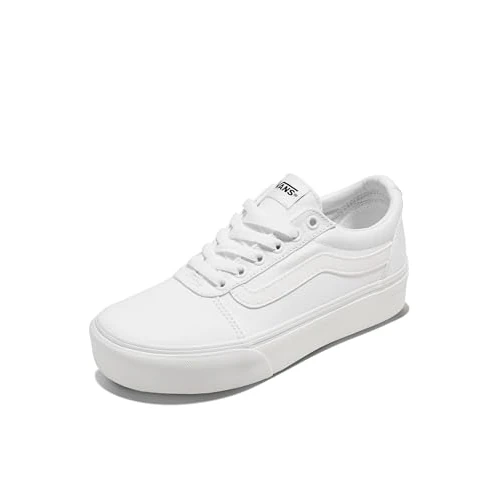 Vans Ward Platform, Scarpe da ginnastica, Donna, (Canvas) White, 38.5 EU