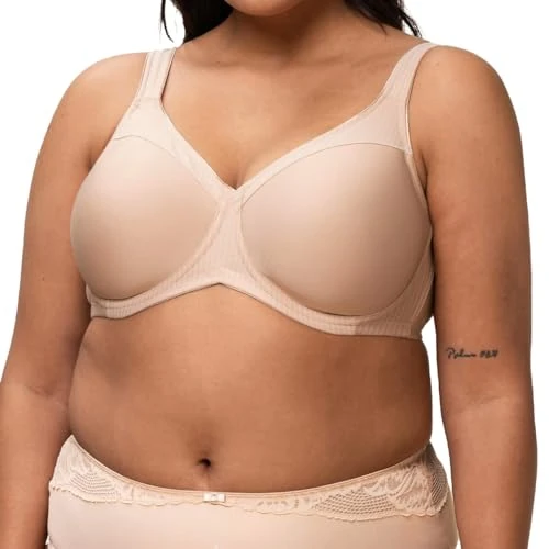 Offre limitée : Triumph Modern Soft+Cotton W01 Minimizer Bra Femme, Neutral Beige, 80C de 60.00 € à 44.95 € (25% de remise)