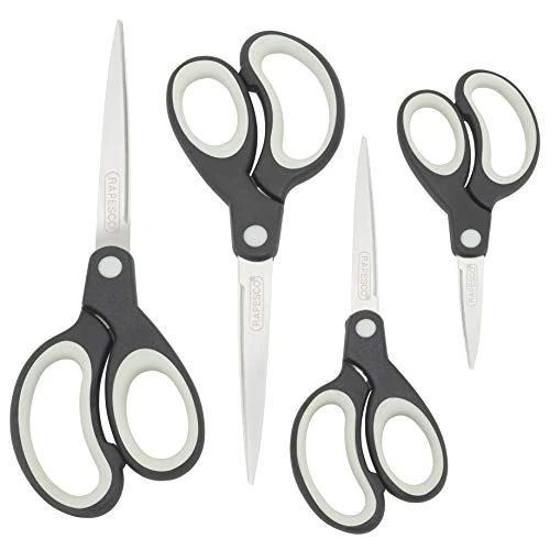 Limited-time offer: Rapesco 1574 Soft Grip Handle Scissors, Black/Light Grey, Set of 4 from $29.05 to $29.05 (save 0.00%)