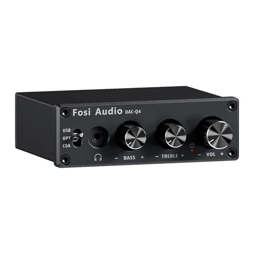 Offerta a tempo: Fosi Audio Q4 DAC Amplificatore per Cuffie, Mini DAC USB C Hi-Res 32bit/768kHz, con Uscita 3,5MM Cuffie/RCA, Ingresso Ottico/Coassiale/USB Type C, Amplificatore Cuffie per PC/Home Theatre - 0.00% da 79.99 € a 79.99 €