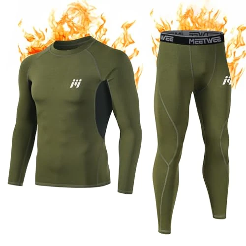 Begrenztes Angebot: MEETWEE Thermounterwäsche Funktionsunterwäsche Herren, Skiunterwäsche Winter Suit Atmungsaktiv Lange Thermo Unterwäsche Set Thermowäsche Unterhemd + Unterhose von 32.91 EUR auf 26.99 EUR (Rabatt 18%)