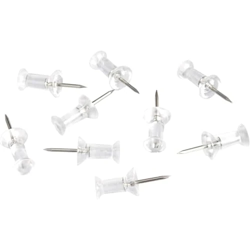 Offerta a tempo: Amazon Basics Puntine con testina in plastica trasparente, punta in acciaio, 100 pz - 0.00% da 4.71 € a 4.71 €