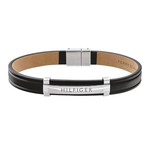 Offerta a tempo: Tommy Hilfiger Jewelry Braccialetto da Uomo in Pelle Colore Nero - 2790161 - 24% da 40.60 € a 30.99 €