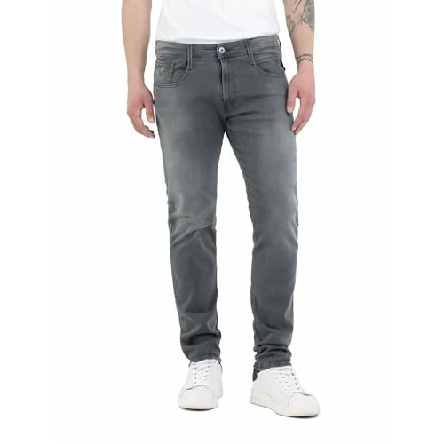 Offerta a tempo: Replay Jeans da Uomo Slim Fit Anbass con Power Stretch, Grigio (Grigio Scuro 096) — 36% da 99,00 € a 63,66 €