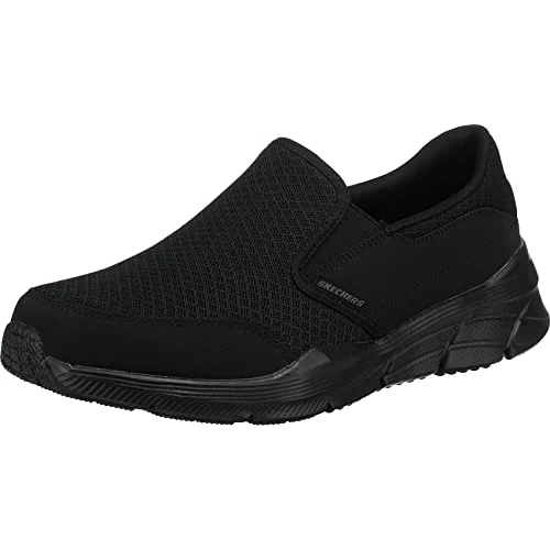 Skechers EQUALIZER 4.0 PERSISTING, Zapatillas para Hombre, Black Mesh/Pu/Black Trim, 45 EU