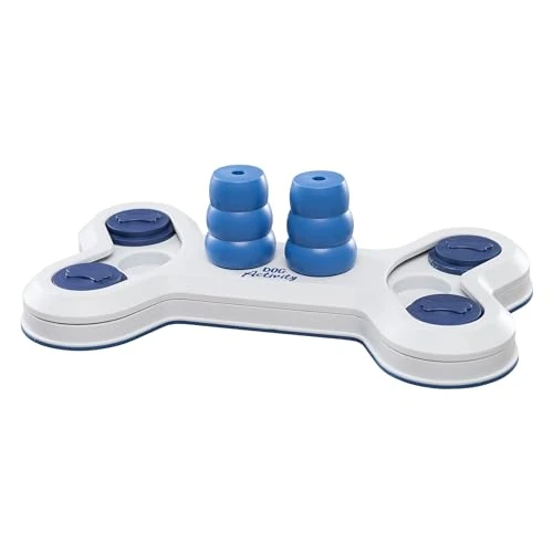 TRIXIE Hundespielzeug Intelligenz Dog Activity Strategiespiel „Flip Bone“ – Anspruchsvolles Intelligenzspielzeug für Hunde zur Beschäftigung, ø 32x18cm – 32002