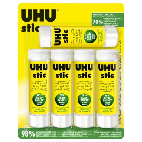 Offerta a tempo: UHU Colla, Bianco, 5 x 40 g - 0.00% da 12.68 € a 12.68 €