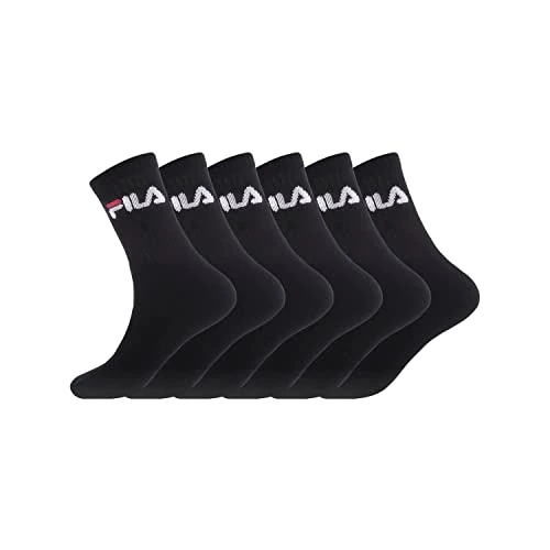 Fila Men's FILA/AM/TNX6 Sport Socks, Black, 43/46 (Pack of 6)