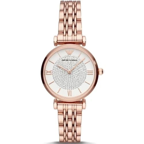 Offerta a tempo: Emporio Armani Orologio Donna, movimento a due lancette, cassa in acciaio inossidabile oro rosa 32 mm con bracciale in acciaio inossidabile, AR11244 - 71% da 449.00 € a 131.10 €