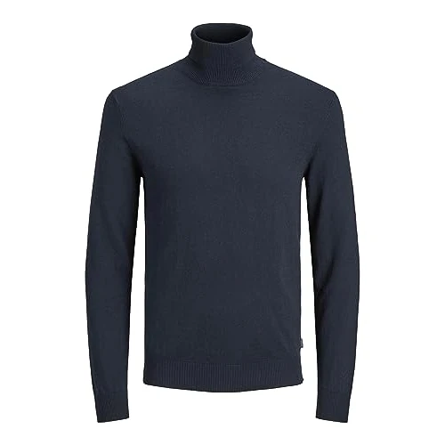 JACK & JONES Jjeemil Knit Roll Neck Noos Dolcevita, Blu (Navy Blazer Navy Blazer), Small Uomo