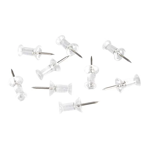 Oferta limitada: Amazon Basics Chinchetas, cabeza de plástico transparente, punta de acero, 200 unidades de 5.94 € a 5.05 € (ahorro 15%)