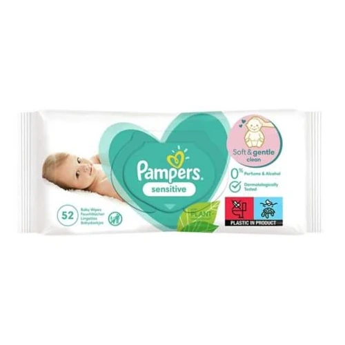 Offerta a tempo: Pampers, Sensitive Baby, salviette umidificate per neonati, 260 salviette (5 x 52), per la pelle sensibile del bambino, dermatologicamente testate, per neonati - 21% da 20.72 € a 16.43 €