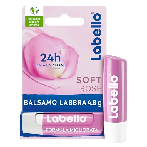 Labello Bálsamo labial de color rosa suave de 5,5 ml con extracto de rosa, bálsamo labial fondant con aceites naturales y manteca de karité, bálsamo labial hidratante 24 horas con pigmentos de color