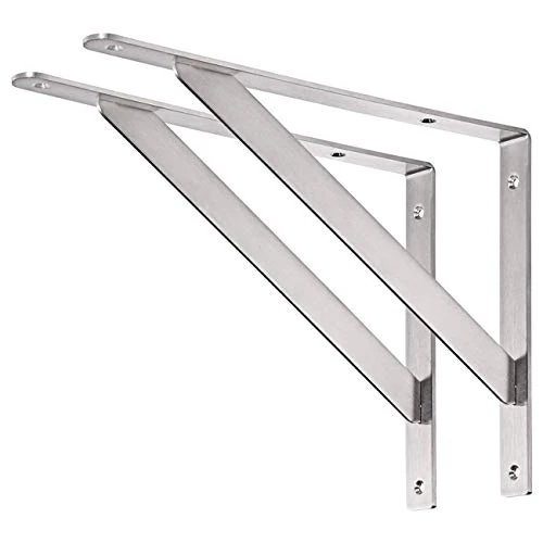 Offerta a tempo: YUMORE Staffe per Mensole Pesanti 35cm Supporto per Mensole a Parete Inox | Staffe Reggimensola Triangolare 350 x 250 mm Acciaio Inox Supporti a L per Scaffali a Muro, Carico Massimo 200kg, 2 Pezzi - 0.00% da 39.99 € a 39.99 €