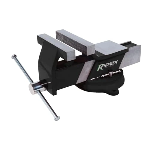 Offerta a tempo: Ribimex Morsa da Banco in Acciaio, Apertura 125 mm, Base Rotante con Blocco Indipendente, Vite e Leva in Acciaio Cromato, Fissaggio Robusto per Lavorazioni di Precisione - PRETAU125/A - 0.00% da 50.04 € a 50.04 €