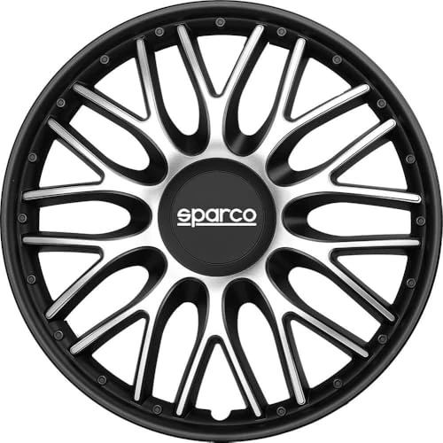 Zeitlich begrenztes Angebot: Sparco Satz von 4 Radkappen 14" Zoll Roma Auto Radkappen SPC1496SVBK Silber Schwarz von 52.50 € auf 33.33 € (37% Rabatt)