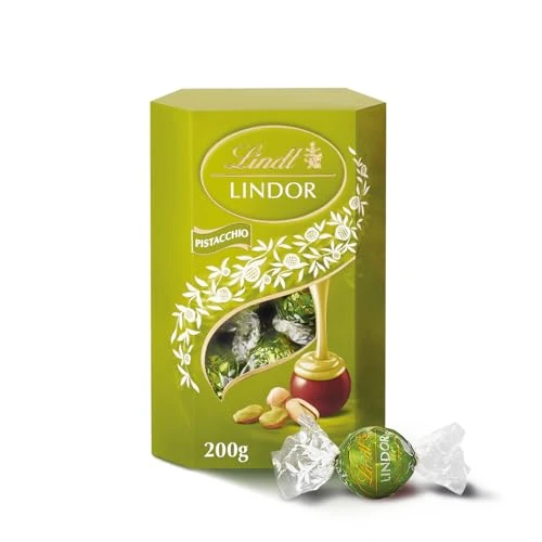 Offerta a tempo: Lindt Lindor Praline di Cioccolato al Latte con Ripieno Pistacchio, 16 Cioccolatini al Pistacchio, Confezione da 200g — 25% da 8,89 € a 6,69 €