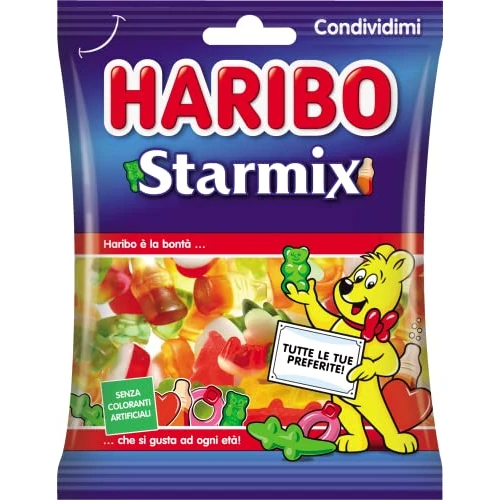 Haribo Starmix, Caramelle Gommose, Gusto Frutta, Ideali per Feste e Dolci Momenti di Relax - 175gr