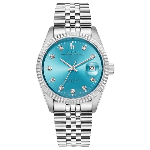 Beperkte aanbieding: BUREI herenhorloges Automatisch polshorloge Krasbestendig synthetisch saffierglas met datumweergave en tweekleurige roestvrijstalen armband van 129.99 EUR naar 129.99 EUR (besparing 0%)