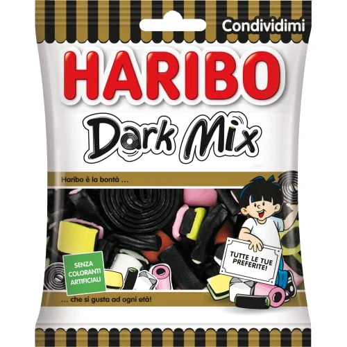 Offerta a tempo: Haribo Dark Mix, Caramelle Gommose Miste — 34% da 1,65 € a 1,09 €