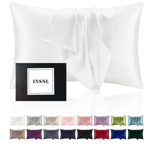 Silk Pillowcase for Women, Mulberry Silk Pillowcase for Hair and Skin and Stay Comfortable and Breathable During Sleep (Ivory, Standard)