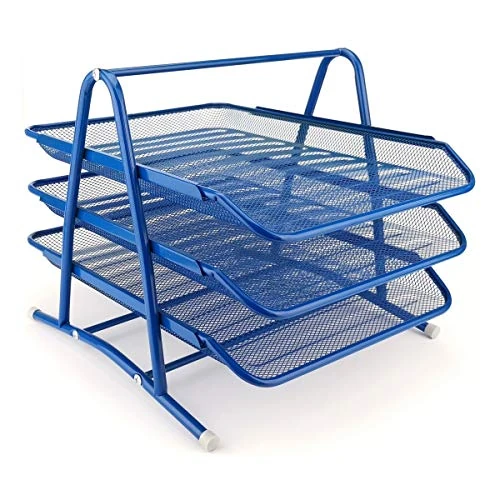 Tijdelijke aanbieding: Leviatan Metalen opbergvakken, bureau-organizer, bureau, laden voor documenten, 3 laden, brievenbak, A4-organizer, mesh, opbergsysteem voor kantoor, marineblauw van 16.36 € naar 16.36 € (0.00% korting)